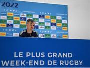 27 May 2022; Jonathan Sexton during the Leinster Rugby Press Conference at the Stade Velodrome in Marseille, France. Photo by Harry Murphy/Sportsfile