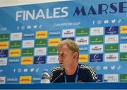 27 May 2022; Head coach Leo Cullen during the Leinster Rugby Press Conference at the Stade Velodrome in Marseille, France. Photo by Harry Murphy/Sportsfile