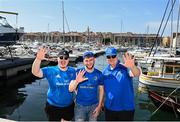 27 May 2022; Leinster supporters Johnny, Robbie and Rob Brown pictured in Marseille ahead of their side's Heineken Champions Cup Final at Stade Velodrome in Marseille, France. Photo by Harry Murphy/Sportsfile