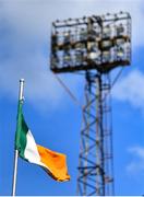 27 May 2022; The Irish tri-colour is seen before the SSE Airtricity League Premier Division match between Dundalk and St Patrick's Athletic at Oriel Park in Dundalk, Louth. Photo by Ben McShane/Sportsfile
