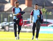 27 May 2022; Drogheda United players Adam Foley, left, and Ryan Brennan arrive before the SSE Airtricity League Premier Division match between Bohemians and Drogheda United at Dalymount Park in Dublin. Photo by Michael P Ryan/Sportsfile