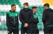 27 May 2022; Graham Burke of Shamrock Rovers with teammates before the SSE Airtricity League Premier Division match between Shamrock Rovers and Shelbourne at Tallaght Stadium in Dublin. Photo by Eóin Noonan/Sportsfile