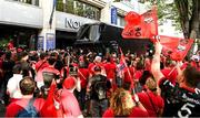 27 May 2022; Toulon supporters welcome their team bus before the Heineken Challenge Cup Final match between Lyon and Toulon at Stade Velodrome in Marseille, France. Photo by Harry Murphy/Sportsfile