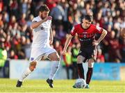 27 May 2022; Dawson Devoy of Bohemians in action against Gary Deegan of Drogheda United during the SSE Airtricity League Premier Division match between Bohemians and Drogheda United at Dalymount Park in Dublin. Photo by Michael P Ryan/Sportsfile