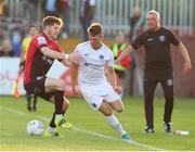 27 May 2022; Dayle Rooney of Drogheda United in action against Rory Feely of Bohemians during the SSE Airtricity League Premier Division match between Bohemians and Drogheda United at Dalymount Park in Dublin. Photo by Michael P Ryan/Sportsfile