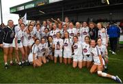 21 May 2022; The Kildare captain Katie Ray, 10, and her team mates with the cup by after the the Ladies Football U14 All-Ireland Gold Final match between Kildare and Tipperary at Crettyard GAA in Laois. Photo by Ray McManus/Sportsfile