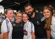 21 May 2022; Michelle Mahon, with husband Brian, twin players Caoimhe, left, and Aoibheann, 13, and her eldest daughter Saoirse, right, celebrate after the Ladies Football U14 All-Ireland Gold Final match between Kildare and Tipperary at Crettyard GAA in Laois. Photo by Ray McManus/Sportsfile