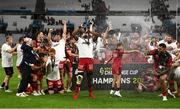 27 May 2022; Lyon players celebrate with the trophy after their side's victory in the Heineken Challenge Cup Final match between Lyon and Toulon at Stade Velodrome in Marseille, France. Photo by Harry Murphy/Sportsfile