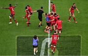 27 May 2022; Lyon players celebrate at the final whistle of the Heineken Challenge Cup Final match between Lyon and Toulon at Stade Velodrome in Marseille, France. Photo by Ramsey Cardy/Sportsfile