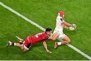27 May 2022; Cheslin Kolbe of RC Toulon scores his side's second try during the Heineken Challenge Cup Final match between Lyon and Toulon at Stade Velodrome in Marseille, France. Photo by Ramsey Cardy/Sportsfile