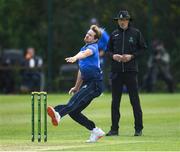 28 May 2022; Barry McCarthy of Leinster Lightning bowling during the Cricket Ireland Inter-Provincial Trophy match between North West Warriors and Leinster Lightning at North Down Cricket Club in Comber, Down. Photo by George Tewkesbury/Sportsfile
