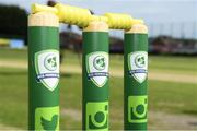 28 May 2022; A general view of the stumps before the Cricket Ireland Inter-Provincial Trophy match between North West Warriors and Leinster Lightning at North Down Cricket Club in Comber, Down. Photo by George Tewkesbury/Sportsfile