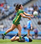 28 May 2022; Shauna Ennis of Meath in action against Leah Caffrey of Dublin during the Leinster LGFA Senior Football Championship Final match between Meath and Dublin at Croke Park in Dublin. Photo by Stephen McCarthy/Sportsfile