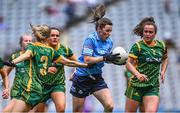 28 May 2022; Lyndsey Davey of Dublin in action against Mary Kate Lynch of Meath, 3, during the Leinster LGFA Senior Football Championship Final match beween Meath and Dublin at Croke Park in Dublin. Photo by Piaras Ó Mídheach/Sportsfile