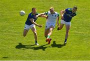 28 May 2022; Adrian Enright of Limerick in action against Tadhg Morley and Paul Geaney of Kerry during the Munster GAA Football Senior Championship Final match between Kerry and Limerick at Fitzgerald Stadium in Killarney. Photo by Diarmuid Greene/Sportsfile