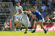 28 May 2022; Hugh Bourke of Limerick in action against Tom O’Sullivan of Kerry during the Munster GAA Football Senior Championship Final match between Kerry and Limerick at Fitzgerald Stadium in Killarney. Photo by Diarmuid Greene/Sportsfile