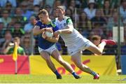 28 May 2022; Tom O’Sullivan of Kerry in action against Paul Maher of Limerick during the Munster GAA Football Senior Championship Final match between Kerry and Limerick at Fitzgerald Stadium in Killarney. Photo by Diarmuid Greene/Sportsfile