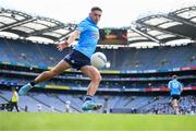 28 May 2022; Niall Scully of Dublin warms up before the Leinster GAA Football Senior Championship Final match between Dublin and Kildare at Croke Park in Dublin. Photo by Stephen McCarthy/Sportsfile