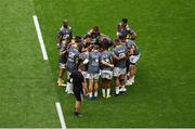 28 May 2022; The La Rochelle team huddle before the Heineken Champions Cup Final match between Leinster and La Rochelle at Stade Velodrome in Marseille, France. Photo by Julien Poupart/Sportsfile