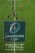 28 May 2022; Jonathan Sexton of Leinster kicks to start the Heineken Champions Cup Final match between Leinster and La Rochelle at Stade Velodrome in Marseille, France. Photo by Julien Poupart/Sportsfile