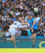 28 May 2022; Tom Lahiff of Dublin in action against James Murray of Kildare during the Leinster GAA Football Senior Championship Final match between Dublin and Kildare at Croke Park in Dublin. Photo by Stephen McCarthy/Sportsfile