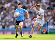 28 May 2022; Lee Gannon of Dublin in action against Alex Beirne of Kildare during the Leinster GAA Football Senior Championship Final match between Dublin and Kildare at Croke Park in Dublin. Photo by Stephen McCarthy/Sportsfile