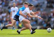 28 May 2022; Alex Beirne of Kildare in action against Lee Gannon of Dublin during the Leinster GAA Football Senior Championship Final match between Dublin and Kildare at Croke Park in Dublin. Photo by Stephen McCarthy/Sportsfile