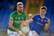 28 May 2022; Ultan Kelm of Fermanagh in action against Daniel Reynolds of Longford during the Tailteann Cup Round 1 match between Longford and Fermanagh at Glennon Brothers Pearse Park in Longford. Photo by Sam Barnes/Sportsfile