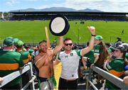 28 May 2022; Limerick supporters Robert O'Donnell and Kevin Barry from Pallasgreen before the Munster GAA Football Senior Championship Final match between Kerry and Limerick at Fitzgerald Stadium in Killarney. Photo by Diarmuid Greene/Sportsfile