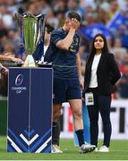 28 May 2022; Leinster captain Jonathan Sexton walks past the trophy after his side's defeat in the Heineken Champions Cup Final match between Leinster and La Rochelle at Stade Velodrome in Marseille, France. Photo by Harry Murphy/Sportsfile