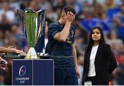 28 May 2022; Leinster captain Jonathan Sexton walks past the trophy after his side's defeat in the Heineken Champions Cup Final match between Leinster and La Rochelle at Stade Velodrome in Marseille, France. Photo by Harry Murphy/Sportsfile