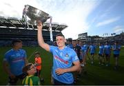 28 May 2022; Brian Howard of Dublin celebrates with the Delaney Cup after the Leinster GAA Football Senior Championship Final match between Dublin and Kildare at Croke Park in Dublin. Photo by Stephen McCarthy/Sportsfile