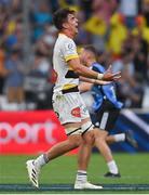 28 May 2022; Matthias Haddad of La Rochelle celebrates at the final whistle of the Heineken Champions Cup Final match between Leinster and La Rochelle at Stade Velodrome in Marseille, France. Photo by Ramsey Cardy/Sportsfile