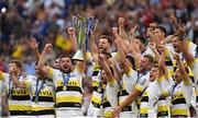 28 May 2022; La Rochelle players celebrate with the cup after the Heineken Champions Cup Final match between Leinster and La Rochelle at Stade Velodrome in Marseille, France. Photo by Harry Murphy/Sportsfile