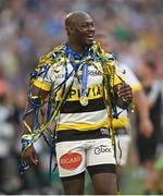 28 May 2022; Raymond Rhule of La Rochelle celebrates after the Heineken Champions Cup Final match between Leinster and La Rochelle at Stade Velodrome in Marseille, France. Photo by Ramsey Cardy/Sportsfile