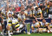 28 May 2022; La Rochelle players celebrate with the cup after the Heineken Champions Cup Final match between Leinster and La Rochelle at Stade Velodrome in Marseille, France. Photo by Ramsey Cardy/Sportsfile