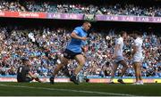 28 May 2022; Con O'Callaghan of Dublin scores his side's fifth goal during the Leinster GAA Football Senior Championship Final match between Dublin and Kildare at Croke Park in Dublin. Photo by Stephen McCarthy/Sportsfile