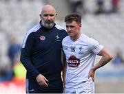 28 May 2022; Kildare manager Glenn Ryan consoles Jimmy Hyland after their side's defeat in the Leinster GAA Football Senior Championship Final match between Dublin and Kildare at Croke Park in Dublin. Photo by Piaras Ó Mídheach/Sportsfile