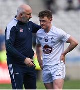 28 May 2022; Kildare manager Glenn Ryan consoles Jimmy Hyland after their side's defeat in the Leinster GAA Football Senior Championship Final match between Dublin and Kildare at Croke Park in Dublin. Photo by Piaras Ó Mídheach/Sportsfile