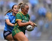 28 May 2022; Vikki Wall of Meath in action against Kate McDaid of Dublin during the Leinster LGFA Senior Football Championship Final match beween Meath and Dublin at Croke Park in Dublin. Photo by Piaras Ó Mídheach/Sportsfile