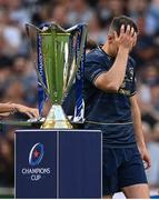 28 May 2022; Leinster captain Jonathan Sexton walks past the trophy after his side's defeat in the Heineken Champions Cup Final match between Leinster and La Rochelle at Stade Velodrome in Marseille, France. Photo by Harry Murphy/Sportsfile Photo by Harry Murphy/Sportsfile