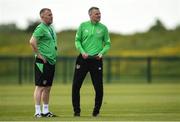 28 May 2022; Manager Jim Crawford, right, and assistant manager Alan Reynolds during a Republic of Ireland U21 squad training session at FAI National Training Centre in Abbotstown, Dublin. Photo by Eóin Noonan/Sportsfile