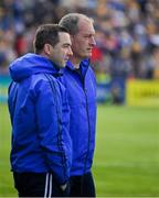 22 May 2022; Waterford manager Liam Cahill and selector Michael Bevans, left, during the Munster GAA Hurling Senior Championship Round 5 match between Clare and Waterford at Cusack Park in Ennis, Clare. Photo by Ray McManus/Sportsfile