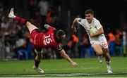 27 May 2022; Louis Carbonel of RC Toulon evades the tackle of Toby Arnold of Lyon during the Heineken Challenge Cup Final match between Lyon and Toulon at Stade Velodrome in Marseille, France. Photo by Harry Murphy/Sportsfile