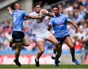 28 May 2022; Shea Ryan of Kildare in action against Dublin players John Small, left, and James McCarthy during the Leinster GAA Football Senior Championship Final match between Dublin and Kildare at Croke Park in Dublin. Photo by Piaras Ó Mídheach/Sportsfile