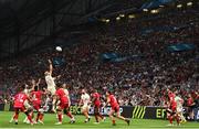 27 May 2022; Supporters look on during the Heineken Challenge Cup Final match between Lyon and Toulon at Stade Velodrome in Marseille, France. Photo by Harry Murphy/Sportsfile