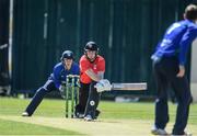 29 May 2022; PJ Moor of Munster Reds batting during the Cricket Ireland Inter-Provincial Trophy match between North West Warriors and Munster Reds at North Down Cricket Club in Comber, Down. Photo by George Tewkesbury/Sportsfile