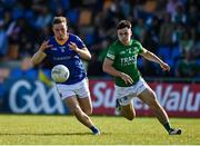 28 May 2022; Darragh Doherty of Longford in action against Luke Flanagan of Fermanagh during the Tailteann Cup Round 1 match between Longford and Fermanagh at Glennon Brothers Pearse Park in Longford. Photo by Sam Barnes/Sportsfile