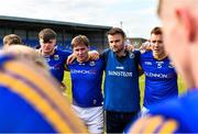 28 May 2022; Longford manager Billy O'Loughlin, second from right, gives a team talk before the Tailteann Cup Round 1 match between Longford and Fermanagh at Glennon Brothers Pearse Park in Longford. Photo by Sam Barnes/Sportsfile
