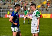 28 May 2022; Paul Geaney of Kerry and Iain Corbett of Limerick in conversation after the Munster GAA Football Senior Championship Final match between Kerry and Limerick at Fitzgerald Stadium in Killarney. Photo by Diarmuid Greene/Sportsfile